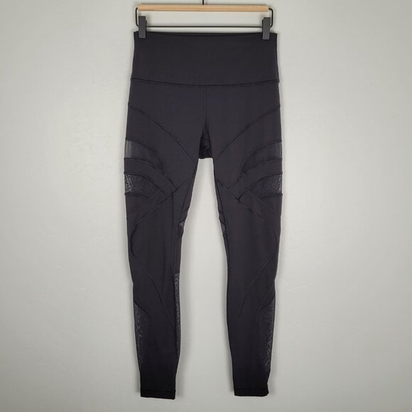 Lululemon Wunder Under High Rise Tight Mesh 28" Luxtreme Black Size 8 - Picture 4 of 12